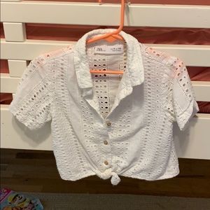 White eyelet blouse